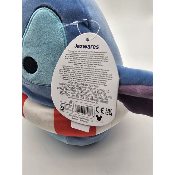 Squishmallows Disney Lilo & Stitch Pool Swim Tube 2024 Blue Plush Plushie Toy 9" - Picture 9 of 12